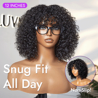 Golden Premium Curly Bang Wig – Water Wave | Minimalist Lace | Beginner Friendly