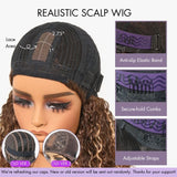 Golden Premium Curly Bang Wig – Water Wave | Minimalist Lace | Beginner Friendly