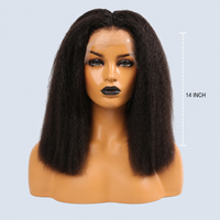 Golden Premium LuxeBob™ 13×6 Transparent Lace Straight Bob Wig – 14" Natural Black