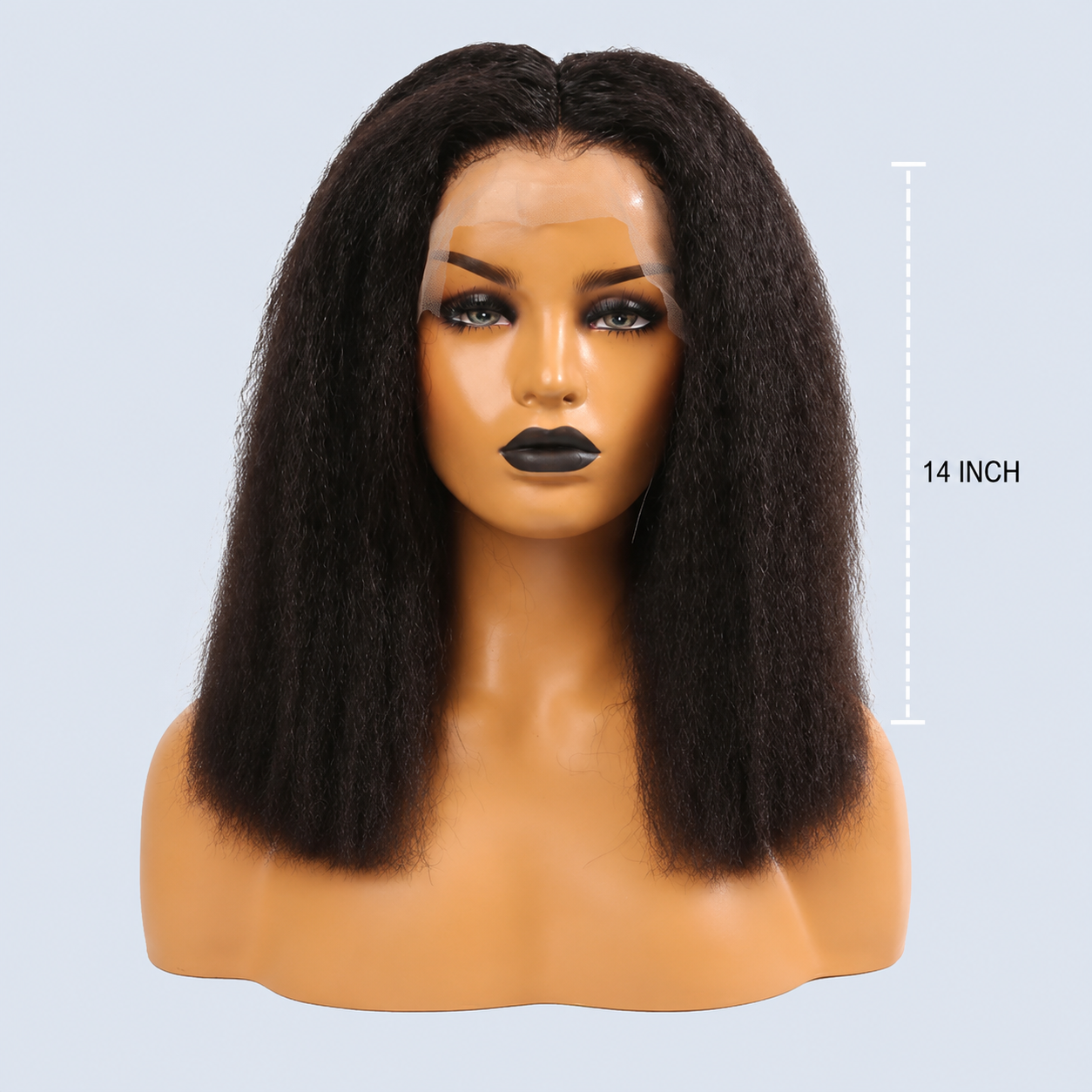 Golden Premium LuxeBob™ 13×6 Transparent Lace Straight Bob Wig – 14" Natural Black