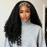Perruque bandeau Golden Premium CrownFit™ Kinky Yaki | Cheveux 100 % humains indiens | Noir naturel