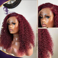 Golden Premium 13x6 Jerry Curly  Wig –  TRANSPARENT Lace Frontal | Invisible Knots | Virgin Human Hair | Natural Black
