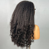 Perruque bandeau Golden Premium CrownFit™ Kinky Yaki | Cheveux 100 % humains indiens | Noir naturel