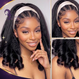 Golden Premium 250% Super Dense Burmese Curly Ponytail – Finger Coil Ends | 100% Human Hair Extension | Invisible Drawstring Band