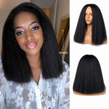 Golden Premium LuxeBob™ 13×6 Transparent Lace Straight Bob Wig – 14" Natural Black