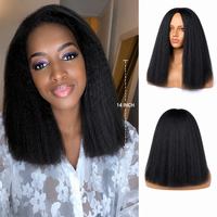 Golden Premium LuxeBob™ 13×6 Transparent Lace Straight Bob Wig – 14" Natural Black