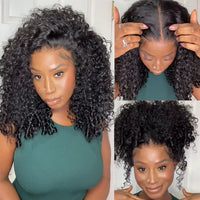 Golden Premium CrownFit™ 13×6 Transparent  Lace Glueless Burmese Curly Wig | Finger Coil Ends | Adjustable Drawstring | 100% Indian Human Hair