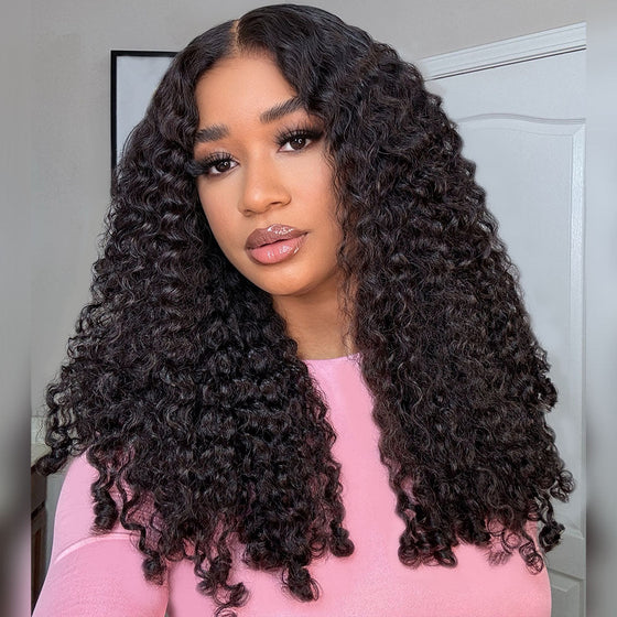 Golden Premium CrownFit™ 13×6 Transparent  Lace Glueless Burmese Curly Wig | Finger Coil Ends | Adjustable Drawstring | 100% Indian Human Hair