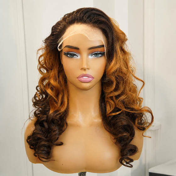 GOLDEN PREMIUM 13×6 HD Lace Caramel Body Wave Wig 20 INCH