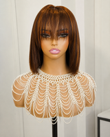 GOLDEN PREMIUM Signature Bang Bob STRAIGHT INDIAN HAIR GLUELESS 12 INCH