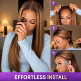 Golden Premium LuxeFlow™ 13x6 HD Lace Honey Blonde Highlight Glueless Wig | Silky Straight | Adjustable Drawstring | 100% Virgin Human Hair