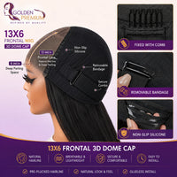 Golden Premium LumièreFlow™ 13×6 HD Lace Glueless Wig | Ombre Platinum Blonde Balayage | Body Wave | Drawstring | 100% Indian Virgin Hum