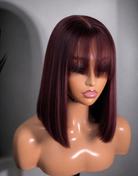 Luxury Silk Press Bob with Wispy Bangs