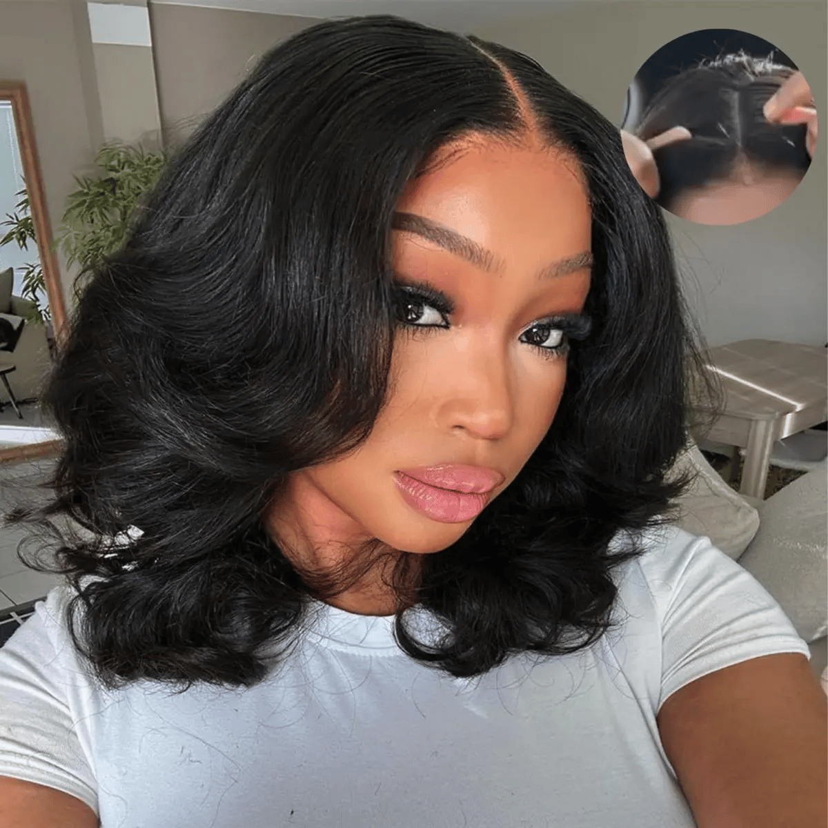 GOLDEN PREMIUM Caramel/BLACK /ORANGE Glow Bob — Ombre Body Wave Bob Wig