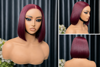 Perruque Bob Lisse Coupe Franche 2x6 Pouces avec Raie Profonde Cheveux Naturels du Vietnam Densité 220%