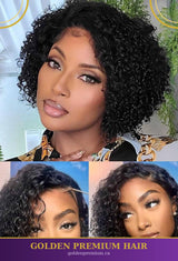 frontal petite tete bob curly  wig 10 inch wig