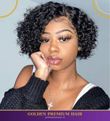 frontal petite tete bob curly  wig 10 inch wig