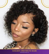 frontal petite tete bob curly  wig 10 inch wig