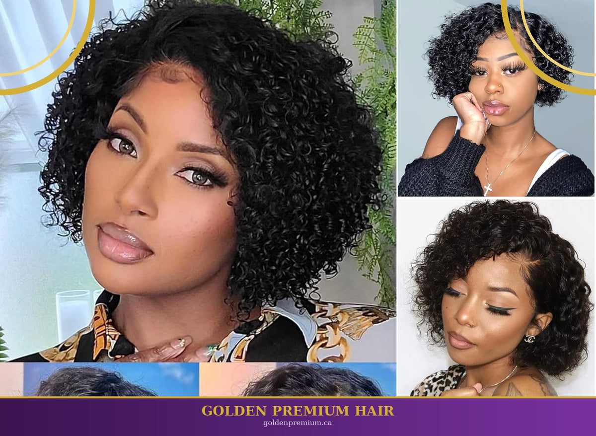 frontal petite tete bob curly  wig 10 inch wig