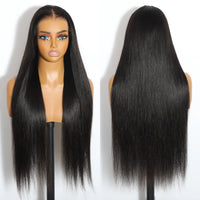 Perruque sans colle Golden Premium LuxeFlow™ 13×6 HD Lace | Lisse et soyeux | Densité 250% | 100% Cheveux Humains Vierges Indiens | Noir Naturel