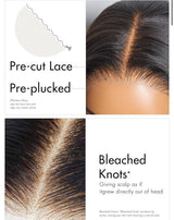 Perruque sans colle Golden Premium LuxeFlow™ 13×6 HD Lace | Lisse et soyeux | Densité 250% | 100% Cheveux Humains Vierges Indiens | Noir Naturel