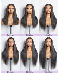 Perruque sans colle Golden Premium LuxeFlow™ 13×6 HD Lace | Lisse et soyeux | Densité 250% | 100% Cheveux Humains Vierges Indiens | Noir Naturel