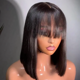 GOLDEN PREMIUM Signature Bang Bob STRAIGHT INDIAN HAIR GLUELESS 12 INCH