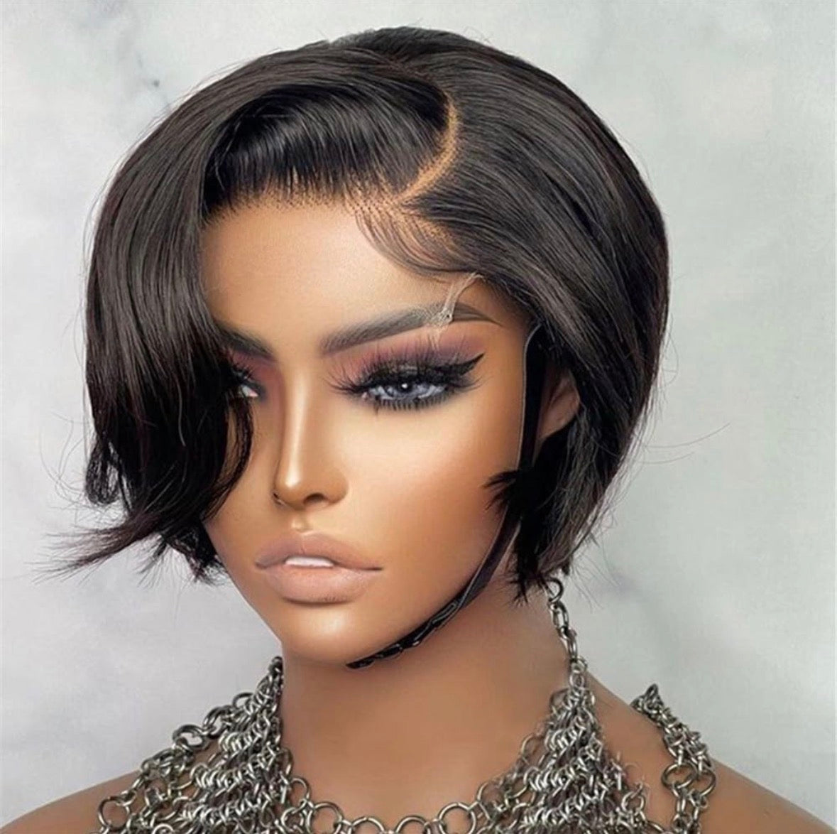Golden Premium ParisBob™ 13x6 frontal Transparent Lace Pixie Bob Wig
