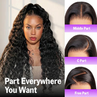 Golden Premium Zero-Wear™ Truly Snap & Go transparent Lace Wig Water Wave CURLY 13x6 Glueless 100% Human Hair Wigs Seamless Fit All Skins
