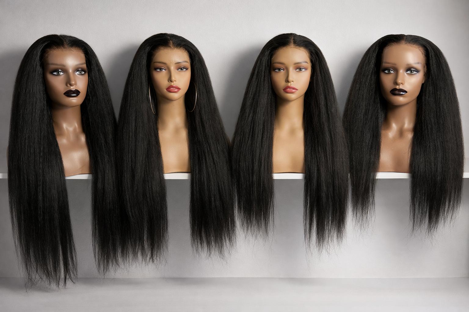 Luxury Italian Yaki Straight Glueless Lace Front Wig