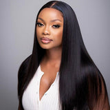 Demi-perruque 3 en 1 – Look naturel, base invisible, style droit pour une polyvalence facile à porter et à emporter