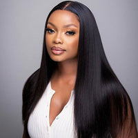 Demi-perruque 3 en 1 – Look naturel, base invisible, style droit pour une polyvalence facile à porter et à emporter