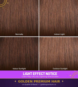 Perruque droite sans colle Golden Premium LuxeFlow 13x6 marron chocolat – Ajustement à cordon de serrage | 100 % cheveux naturels