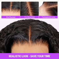 golden premium 13X4 Invisible Knots Short Body Wave Bob Wigs With CLOSURE Lace Natural Hairline