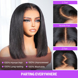 Golden Premium CrownFit™ 13×6 Straight Bob Wig | 250% Density | Transparent Lace | Natural Black