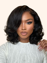 GOLDEN PREMIUM Caramel/BLACK /ORANGE Glow Bob — Ombre Body Wave Bob Wig