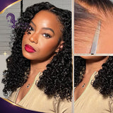 Golden Premium 13x6 Jerry Curly  Wig –  TRANSPARENT Lace Frontal | Invisible Knots | Virgin Human Hair | Natural Black