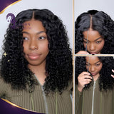 Golden Premium 4x4 Transparent Lace Curly Pixie Bob Wig | 100% Indian Human Hair | Invisible Knots | Natural Black