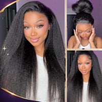 Golden Premium CrownFit™ 13×6 Glueless Wig Yaki Straight | Adjustable Drawstring | 100% Human Hair