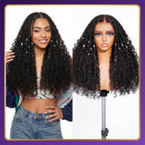 Golden Premium BraidLuxe™ 13×6 HD Lace Glueless Boho Braids Wig | Deep Curly | 250% Density | Drawstring | 100% Human Hair