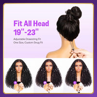 Golden Premium BraidLuxe™ 13×6 HD Lace Glueless Boho Braids Wig | Deep Curly | 250% Density | Drawstring | 100% Human Hair