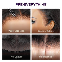 Perruque sans colle Golden Premium LuxeFlow™ 13×6 HD Lace | Lisse et soyeux | Densité 250% | 100% Cheveux Humains Vierges | Noir Naturel