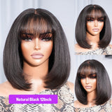 GOLDEN PREMIUM Signature Bang Bob STRAIGHT INDIAN HAIR GLUELESS 12 INCH