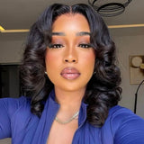 GOLDEN PREMIUM Caramel/BLACK /ORANGE Glow Bob — Ombre Body Wave Bob Wig