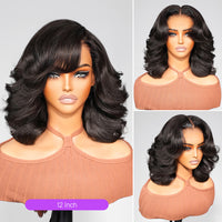 golden premium 13X4 Invisible Knots Short Body Wave Bob Wigs With CLOSURE Lace Natural Hairline
