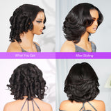 golden premium 13X4 Invisible Knots Short Body Wave Bob Wigs With CLOSURE Lace Natural Hairline
