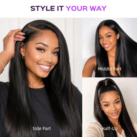Perruque sans colle Golden Premium LuxeFlow™ 13×6 HD Lace | Lisse et soyeux | Densité 250% | 100% Cheveux Humains Vierges | Noir Naturel