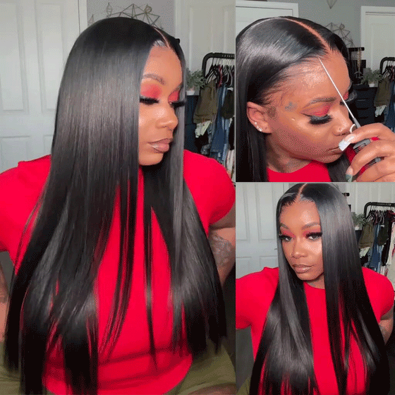 Golden Premium LuxeFlow™ 13×6 HD Lace Glueless Wig | Silky Straight | 250% Density | 100% Virgin Human Hair | Natural Black