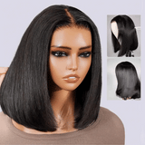 Golden Premium 13x6 Three-Go™ Straight Bob Wig 250% Density Invisible Knots Natural Black Beginner Friendly