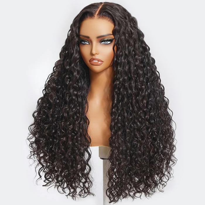 Golden Premium Zero-Wear™ Truly Snap & Go transparent Lace Wig Water Wave CURLY 13x6 Glueless 100% Human Hair Wigs Seamless Fit All Skins